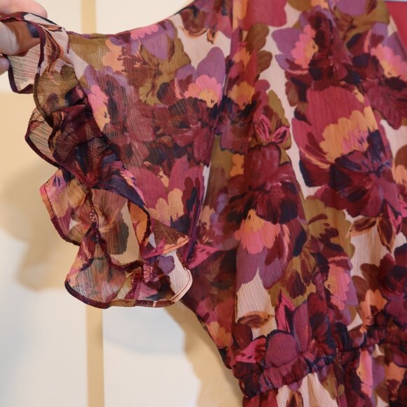 Sofia Short Sleeve Floral Peplum Blouse - Picture 3 of 6